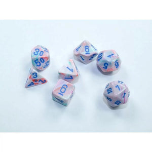 Dice - Chessex 7 Polyhedrals - Festive Mini-hedral Pop Art/Blue Set