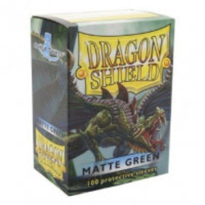Arcane Tinmen Trading Card Games Dragon Shield Sleeves Green Matte (100) - 63x88 mm