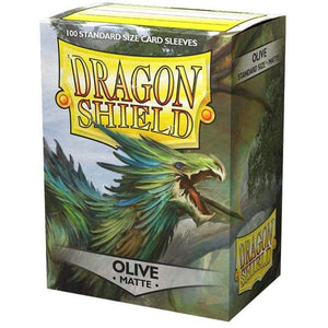 Arcane Tinmen Trading Card Games Dragon Shield Sleeves Olive Matte (100) - 63x88 mm