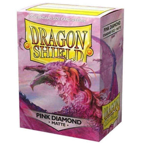 Arcane Tinmen Trading Card Games Dragon Shield Sleeves Pink Diamond Matte (100) - 63x88 mm