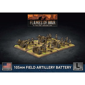 Battlefront Miniatures Miniatures Flames of War - Americans - 105mm Field Artillery Battery (x4 Plastic)