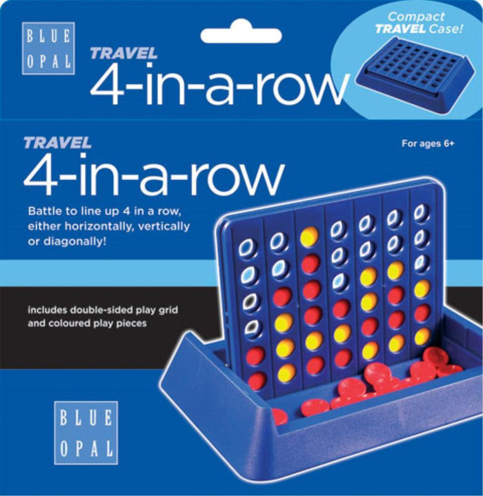 Four in a Row Travel - Blue Box (Blue Opal) (like Connect 4)
