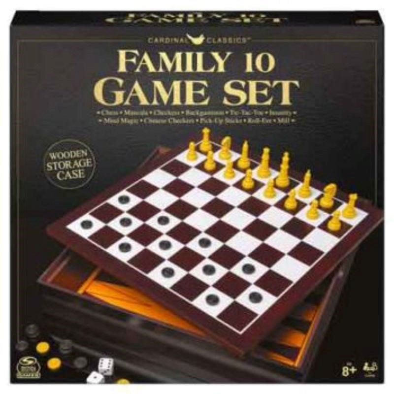 Cardinal Classic Games Classic Wooden 10 Game Set in Cabinet (Cardinal)