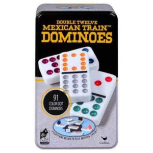 Cardinal Classic Games Double 12 Twelve Mexican Train Dominoes (in tin)