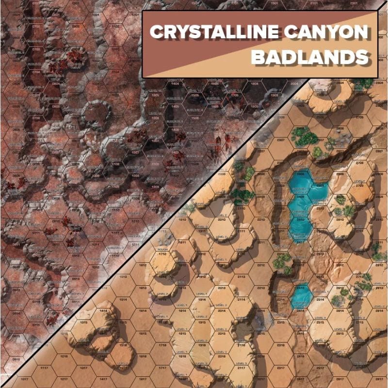 Catalyst Game Labs Miniatures Battletech - Premium BattleMat - Alien Worlds -  Crystalin Valley /  Badlands