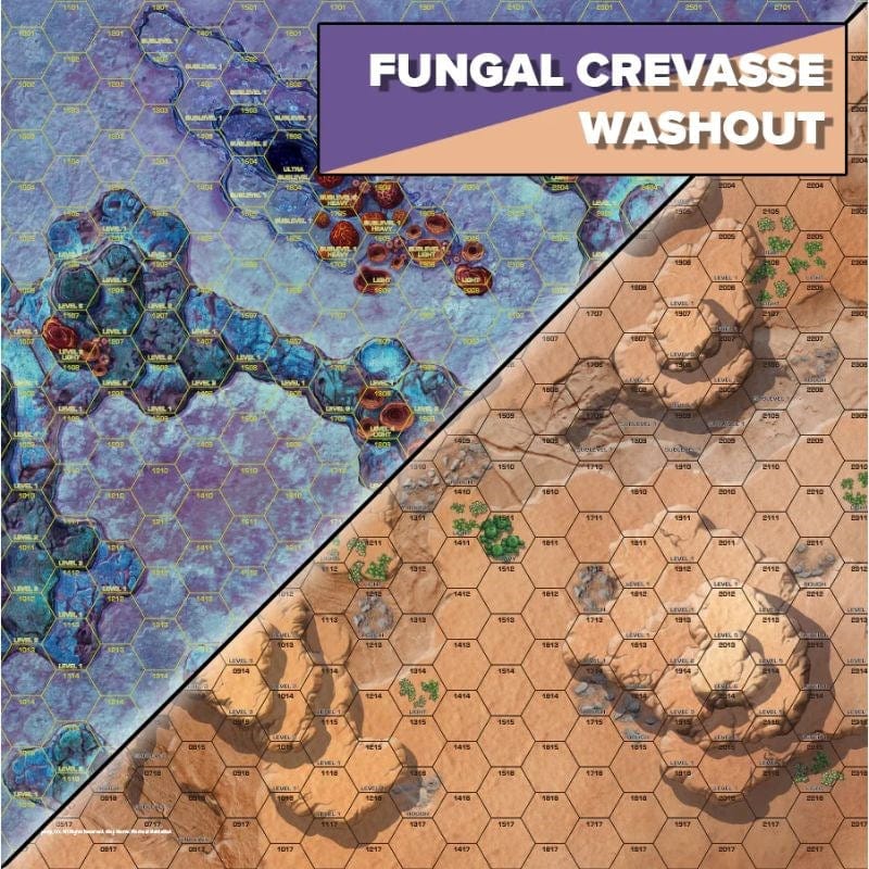 Catalyst Game Labs Miniatures Battletech - Premium BattleMat - Alien Worlds -  Fungal Crevass /  Washout