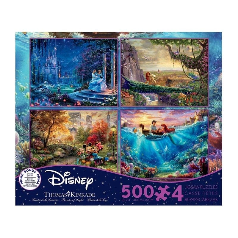 Ceaco Jigsaws Thomas Kinkade - Disney 4 In 1 Multipack Series 7 (500pc)