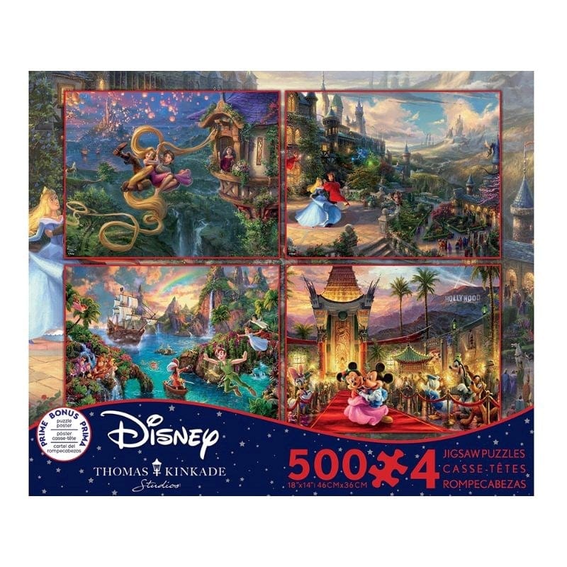 Ceaco Jigsaws Thomas Kinkade - Disney 4 In 1 Multipack Series 8 (500pc)