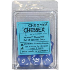 Chessex Dice Chessex Dice - 10D10 - Frosted Blue/White