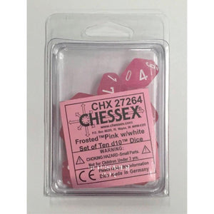 Chessex Dice Chessex Dice - 10D10 - Frosted Pink/White