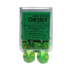 Chessex Dice Chessex Dice - 10D10 - Vortex Slime/Yellow