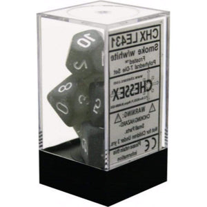 Chessex Dice Chessex Polyhedral Dice - 7D Frosted Smoke/White