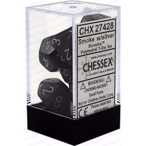 Chessex Dice Chessex Polyhedral Dice - 7D Set - Borealis Smoke/Silver