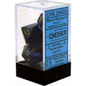 Chessex Dice Chessex Polyhedral Dice - 7D Set - Gemini Black Blue/Gold