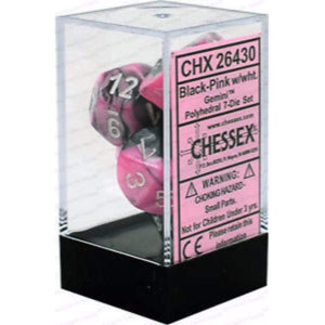 Chessex Dice Chessex Polyhedral Dice - 7D Set - Gemini Black Pink/White