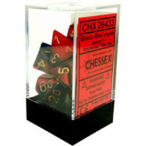 Chessex Dice Chessex Polyhedral Dice - 7D Set - Gemini Black Red/Gold