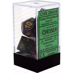 Chessex Dice Chessex Polyhedral Dice - 7D Set - Gemini Green Purple/Gold