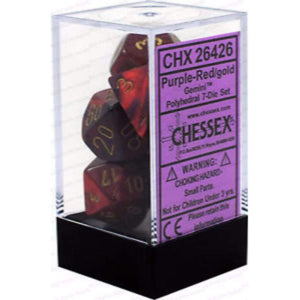 Chessex Dice Chessex Polyhedral Dice - 7D Set - Gemini Purple Red/Gold