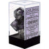 Chessex Dice Chessex Polyhedral Dice - 7D Set - Gemini Purple Steel/White