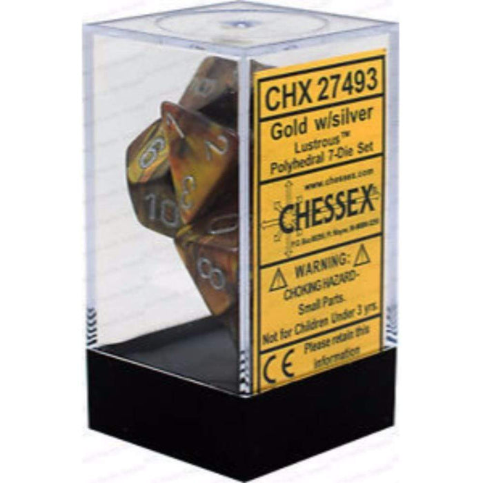 Chessex Polyhedral Dice - 7D Set - Lustrous Gold/Silver