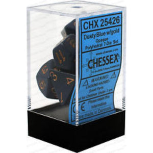 Chessex Dice Chessex Polyhedral Dice - 7D Set - Opaque Polyhedral Dusty Blue with Copper