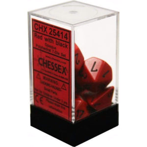 Chessex Dice Chessex Polyhedral Dice - 7D Set - Opaque Red/Black