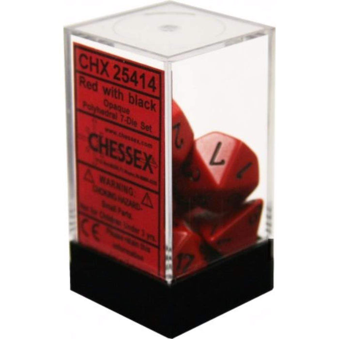 Chessex Polyhedral Dice - 7D Set - Opaque Red/Black