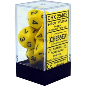 Chessex Dice Chessex Polyhedral Dice - 7D Set - Opaque Yellow with Black