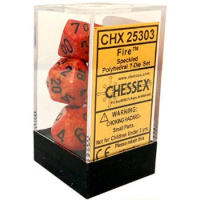 Chessex Polyhedral Dice - 7D Set - Speckled Fire