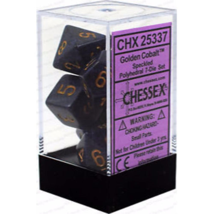 Chessex Polyhedral Dice - 7D Set - Speckled Golden Cobalt