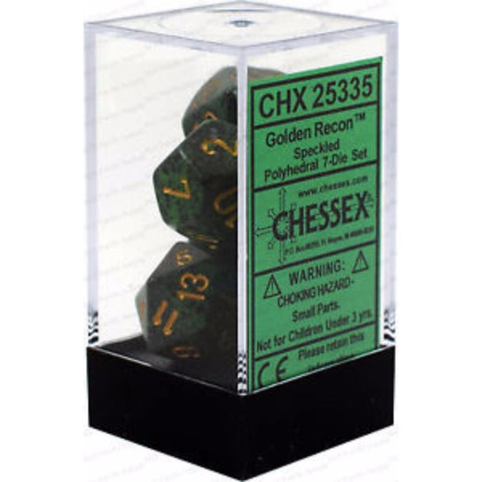 Chessex Polyhedral Dice - 7D Set - Speckled Golden Recon