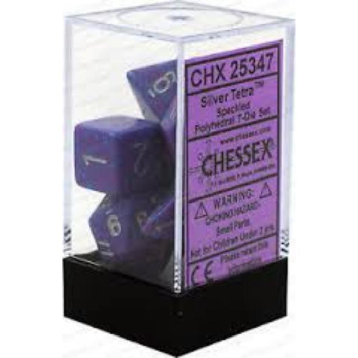 Chessex Polyhedral Dice - 7D Set - Speckled Silver Tetra