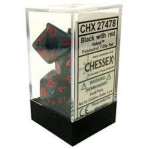 Chessex Dice Chessex Polyhedral Dice - 7D Set - Velvet Black/Red