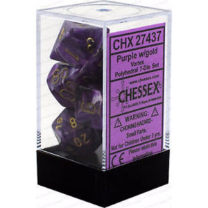 Chessex Dice Chessex Polyhedral Dice - 7D Set - Vortex Purple/Gold