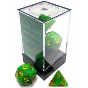 Chessex Dice Chessex Polyhedral Dice - 7D Set - Vortex Slime/Yellow