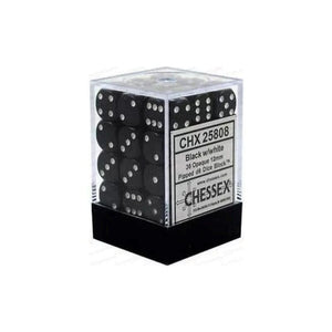 Chessex Dice Dice - Chessex 12mm 36 D6 Opaque Black/White