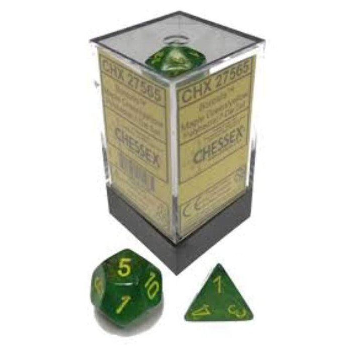 Dice - Chessex 7 Polyhedrals - Borealis Maple Green/Yellow