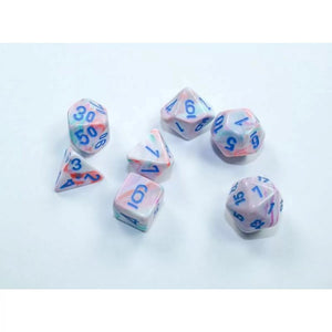 Chessex Dice Dice - Chessex 7 Polyhedrals - Festive Mini-hedral Pop Art/Blue Set