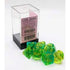 Chessex Dice Dice - Chessex 7 Polyhedrals - Gemini Luminary - Translucent Green-Teal/Yellow