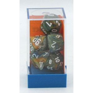 Chessex Dice Dice - Chessex 7 Polyhedrals - Lab Dice - Festive Polyhedral Autumn/White Set