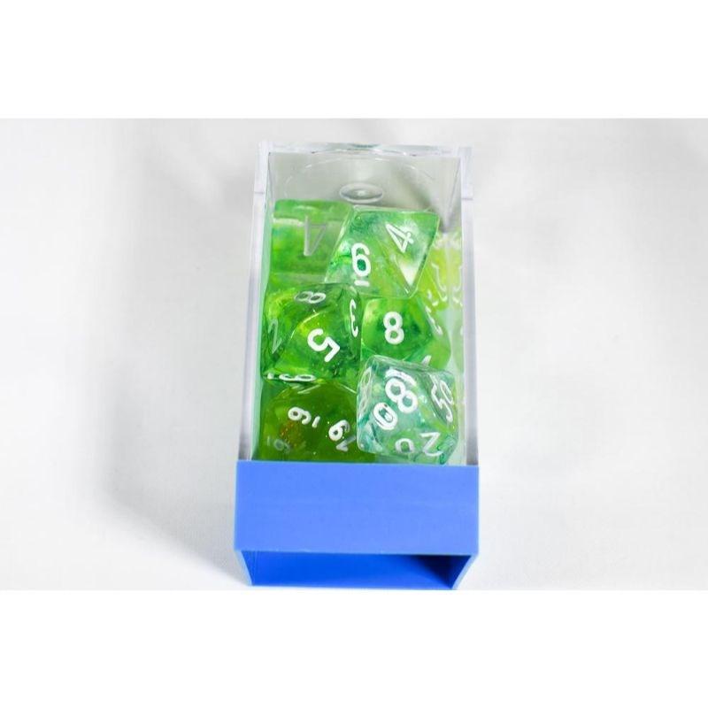 Chessex Dice Dice - Chessex 7 Polyhedrals - Lab Dice - Nebula Spring/White Luminary Set