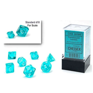 Chessex Dice Dice - Chessex 7 Polyhedrals - Translucent Mini Teal/White