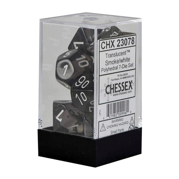 Dice - Chessex 7 Polyhedrals - Translucent - Smoke/White