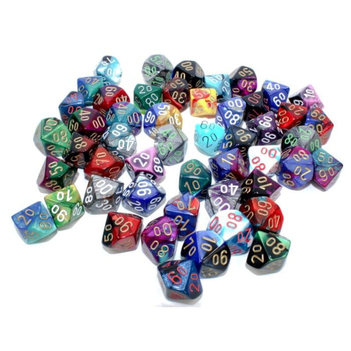 Dice - Chessex Bulk Bag - 50 Assorted Gemini Ten D10