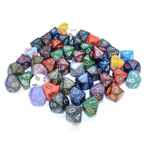 Chessex Dice Dice - Chessex Bulk Bag - 50 Assorted Speckled D10