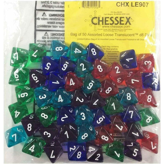 Dice - Chessex Bulk Bag - Translucent D8