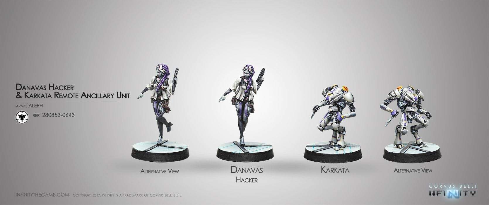 Corvus Belli Miniatures Infinity - Aleph - Danavas Hacker & Karkata Remote Ancillary Unit (Blister)