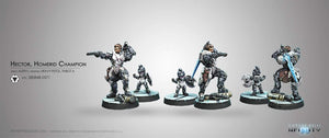 Corvus Belli Miniatures Infinity - Aleph - Hector Homerid Champion (Heavy Pistol ECP CCW) (Blister)