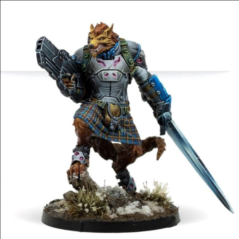 Corvus Belli Miniatures Infinity - NA2 - McMurrough, Mercenary Dog-Warrior (30/12 release)