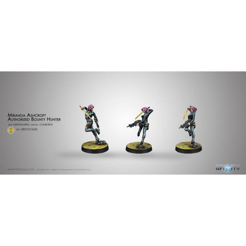 Corvus Belli Miniatures Infinity - NA2 - Miranda Ashcroft, Authorized Bounty Hunter (Combi Rifle) (Blister)